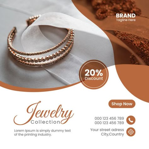 Jewelry social media instagram post banner or square flyer design Premium Vector#pikbest#templates Bracelet Advertising, Jewelry Flyer Design, Jewelry Social Media Design, Jewelry Banner Design, Jewellery Poster Design, Jewelry Ads Creative, Jewelry Social Media Post, Jewelry Flyer, Jewelry Graphic Design