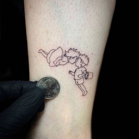 Tatuaje Studio Ghibli, Studio Ghibli Tattoo, Ghibli Tattoo, Note Tattoo, Anime Tattoo, Cute Little Tattoos, Dainty Tattoos, Little Tattoos, Simplistic Tattoos