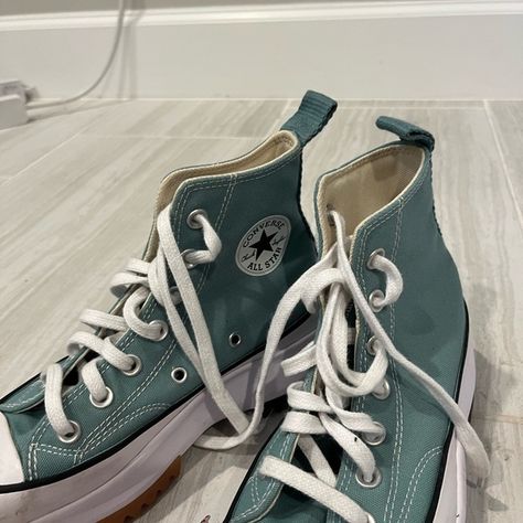 Platform turquoise All-Star converse Star Converse, All Stars Converse, Converse Shoes, All Star, Converse, Turquoise, Stars