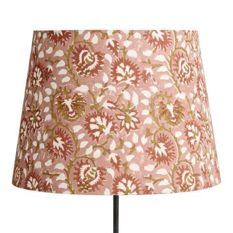 Pink Cotton Floral Block Print Table Lamp Shade - World Market Block Print Lampshade, Table Lamp Shade, Floral Block Print, Table Lamp Shades, Boho Room, World Market, Lamp Shades, Pink Cotton, The Pink