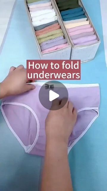 Folding Underware Hacks, How To Fold Underware Clothes, Folding Underware Roll, The Folding Lady, Folding Plus Size Clothes To Save Space, How To Fold Underwater, Folding Undies, How To Fold Panties, How To Fold Undies