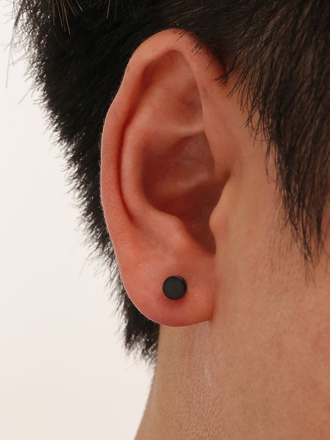 Black Stud Earrings Mens, Guys Piercings Ears, Ear Piercings For Men, Backpack Lifestyle, Black Earrings Men, Mystical Tattoos, Earrings Men, Women Stud Earrings, Black Stud Earrings