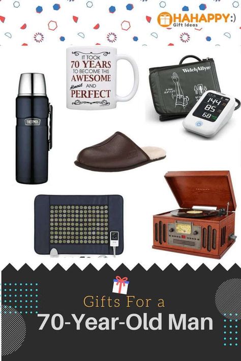 Gifts For A 70-Year-Old Man - Unique & Thoughtful | HaHappy Gift Ideas 70 Birthday Gift Ideas For Men, 70 Year Old Birthday Ideas Men, Gifts For 70 Year Old Man, 70 Birthday, Gifts For Elderly, Birthday Men, Gift Baskets For Women, Best Birthday Gift, Father Presents