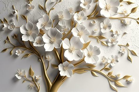 3d Wallpaper Designs For Walls, 3d Wallpaper Design, Floral Tree, Tree Background, 3d Wallpaper For Walls, Wings Drawing, Interior Design Your Home, Sculpture Art Clay, Wallpaper Floral