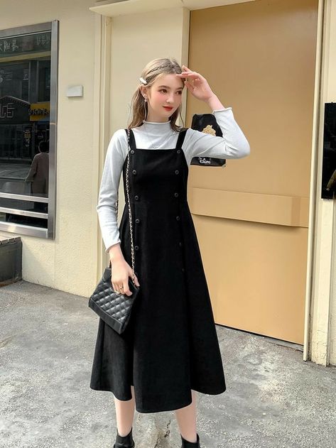 Suspenders For Women, Retro Pin Up, Trendy Dress Outfits, Cheap Dresses Online, Korean Fashion Dress, Elegante Casual, Stylish Dresses For Girls, Simple Trendy Outfits, Modest Fashion Outfits