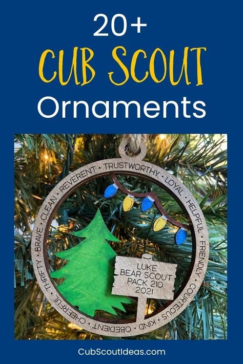 Cub Scout Christmas Ornaments, Cub Scout Christmas Crafts, Scout Ornaments Diy, Cub Scout Christmas Party, Cub Scout Ornaments Diy, Cub Scout Pack Meeting Ideas, Cub Scout Ornaments, Lion Activities, Scout Ornaments