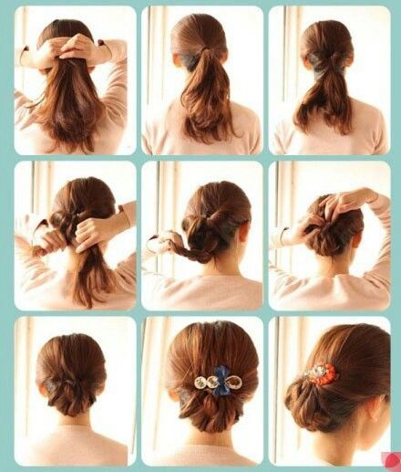 Types Of Buns, Sanggul Modern, Low Bun Hairstyles, Easy Bun Hairstyles, Hair Arrange, Chic Hairstyles, Fancy Hairstyles, Hair Today, Hair Dos