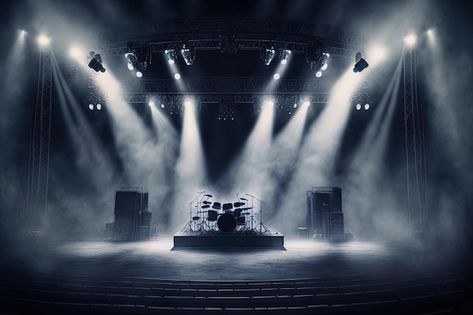 Photo a digital art of an empty music co... | Premium Photo #Freepik #photo #concert-stage #stage-performance #music-stage #event-stage Music Stage Background, Performance Stage Design, Concert Background, Stage Wallpaper, Stage Aesthetic, Candlelight Concert, Stage Concept, Photo Concert, Band Stage