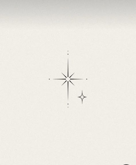 Cross With Stars Tattoo, Cross Star Tattoo, Small North Star Tattoos, Star Tattoo Ankle, Minimal Compass Tattoo, Two Stars Tattoo, Minimalist Compass Tattoo, North Star Tattoo, Compas Tattoo