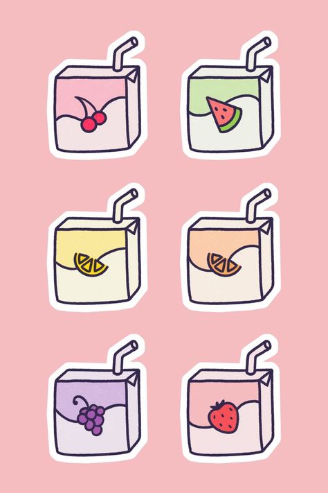 Fruit juice box sticker pack, cherry sticker, watermelon sticker, lemon sticker, orange sticker, grapes stciker, strawberry sticker, sticker pack, cute stickers, kawaii stickers, aesthetic stickers, pink sticker, retro sticker, fruits sticker, boys tears juice box, fruity stickers, redbubble stickers, Kawaii Stickers Aesthetic, Procreate Stickers, Cute Stickers Kawaii, Cherry Sticker, Box Sticker, Drawing Accessories, Juice Box, Forever Gifts, Juice Boxes