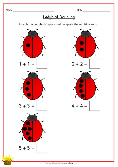 Eyfs Doubles Activities, Double Numbers Worksheets, Double Numbers Activities, Doubles Math Activities, Math Doubles Activities, Halving Activities Eyfs, Doubles Addition Worksheet, Doubling Worksheets Grade 1, Key Stage 1 Maths Activities