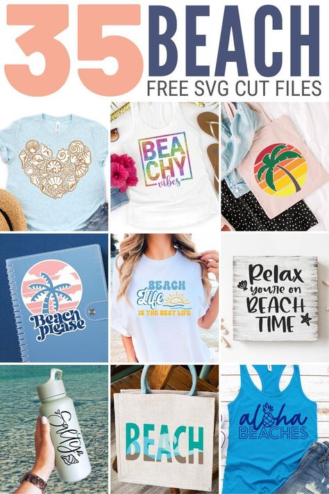 Discover a fantastic collection of 35 free beach SVG files that are perfect for all your Cricut projects. Whether you're creating summer-themed t-shirts, beach bags, or home decor items, these designs will bring the vibrant beach vibes to life. Dive into your creative journey and explore endless possibilities with these amazing and versatile beach-themed SVG files. Get ready to infuse your crafts with the spirit of the sun, sand, and sea! Cricut Beach Bag, Beach Cricut Projects, Free Beach Svg Files For Cricut, Beach Crafts Diy, Beach Themed Crafts, Beach Svg, Sand And Sea, Cricut Expression, Summer Craft