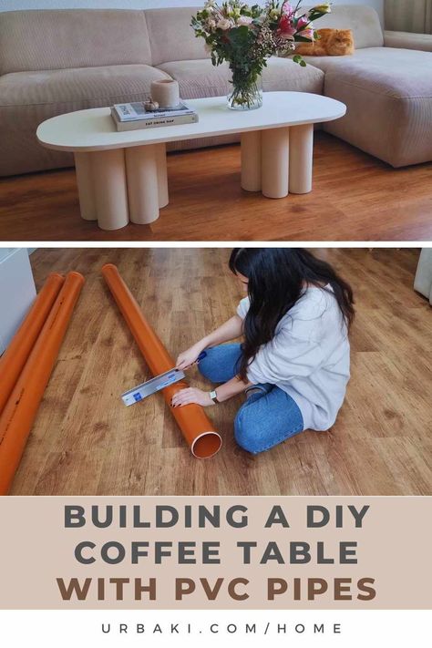 Revamping your living space doesn't have to break the bank. In this step-by-step guide, we'll embark on a journey of creativity by crafting a chic and budget-friendly coffee table using PVC pipes. Get ready to transform your space with a touch of DIY magic! Materials Needed: Gathering Your Supplies Before we dive into the construction, let's gather our materials. For this project, you'll need PVC pipes, connectors, a wooden board, adhesive, and a can of spray paint. The best part... Diy Table Legs, Retro Coffee Tables, Pipe Table, Living Room Setup, Pvc Pipes, Minimalist Kitchen Design, Stylish Coffee Table, Coffee Table Legs, Diy Furniture Renovation