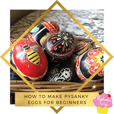 Pysanky Egg Designs, Ukrainian Eggs Step By Step, Ukrainian Easter Eggs For Beginners, Beginner Pysanky Patterns, Easy Pysanky Eggs Pattern, Pysanky Eggs Tutorial, Pisanki Eggs, Polish Easter Eggs, Pascha Basket