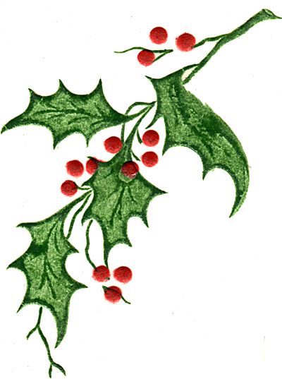 Holly Berries....aren't these poisonous?     karenswhimsy.com/public-domain-images Sulaman Pita, Painted Christmas Cards, Christmas Rock, Christmas Card Art, Watercolor Christmas Cards, Pola Sulam, Holly Leaves, Christmas Drawing, Holly Leaf