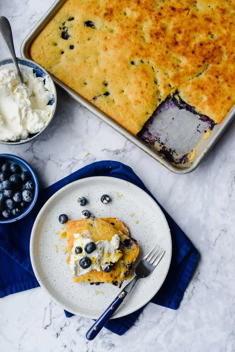 Lemon Blueberry Ricotta Sheet Pan Pancakes | U.S. Dairy Easy Sheet Pan Meals, Lemon Blueberry Ricotta, Homemade Cheese Pizza, Blueberry Ricotta Pancakes, Blueberry Ricotta, Lemon Blueberry Pancakes, Sheet Pan Pancakes, Sheet Pan Meals, Pan Pancakes