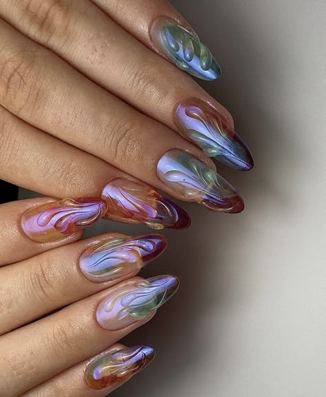 3d Chrome Nails, 3d Chrome, Aqua Nails, Pink Chrome Nails, Chrome Nail Art, Chrome Nail, Dope Nail Designs, Soft Nails, Jelly Nails