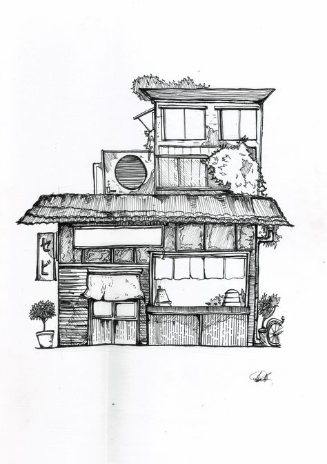 Sketchbook Pages Inspiration, Art Buildings, Pen Art Work, Architecture Drawing Sketchbooks, Seni Vintage, Pen Art Drawings, 흑백 그림, Architecture Drawing Art, Seni Cat Air