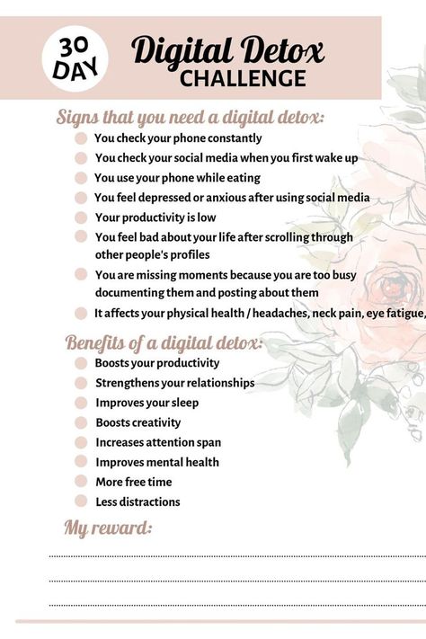 Digital Detoxing, Digital Detox Challenge, Phone Detox, Detox Day, Detox Challenge, Detox Plan, Digital Detox, Boost Creativity, Daily Challenges