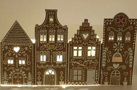 Cardboard Gingerbread House, Gingerbread House Ideas, Gingerbread House Designs, The Best Dessert, Diy Christmas Village, Gingerbread Christmas Decor, Gingerbread Village, Christmas Window Display, Christmas Gingerbread House