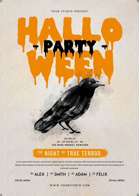 Party Flyer Design, Halloween Party Flyer, Halloween Drink, Party Flyer Template, Halloween Flyer, Creative Flyer Design, Flyer Design Inspiration, Image Text, Halloween Drinks