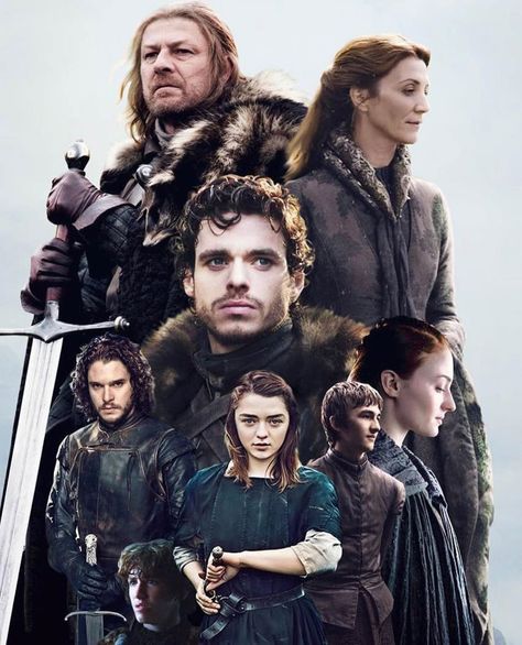 Stark Family 🐺 Got Stark, Game Of Thrones Merchandise, Stark Family, Game Of Thrones Poster, Ned Stark, Game Of Thrones Cast, Game Of Thrones Books, Infinity Saga, Game Of Thrones Tv