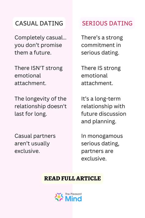 Know the difference between casual dating and serious relationship. Casual Date Ideas, Emotional Safety, Healthy Relationship Quotes, Dating Guide, Etiquette Rules, Date Ideas For New Couples, Casual Relationship, Post Divorce, Communication Relationship