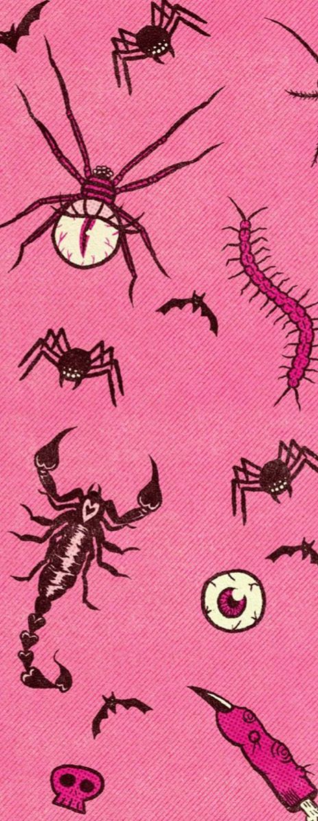 Sapphic Halloween Wallpaper, Funky Halloween Wallpaper, Girly Goth Aesthetic Wallpaper, Pink Halloween Wallpaper Vintage, Pink Whimsigoth Wallpaper, Retro Halloween Background, Alternative Iphone Wallpaper, Halloween Aesthetic Horizontal, Meatcore Wallpaper