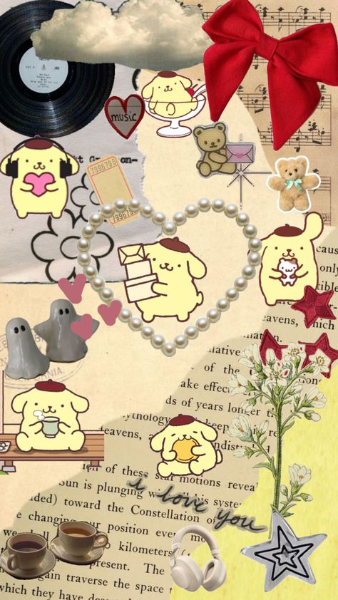 #pompompurin #yellow #wallpaper #cute #awwwwwwwww #aesthetic Pompompurin Plush Aesthetic, Lucky Cat Tattoo, Pom Purin, 2024 Wallpaper, Aesthetic Shuffles, Money Wallpaper Iphone, Hello Kitty Printables, Walpaper Hello Kitty, My Melody Wallpaper