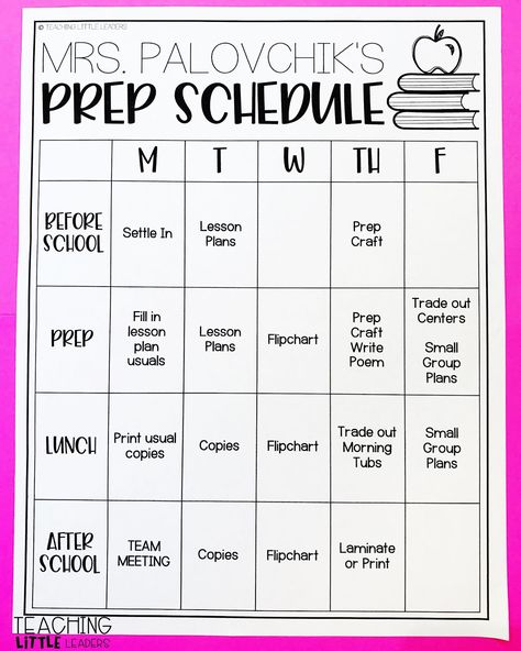 Make the Most of Teacher Prep Time to Work Less On Weekends | TEACHING LITTLE LEADERS Teacher Prep Schedule, Organized Teacher, Teacher Planning, School Plan, Teacher Tips, Prep School, Teacher Organization, Had Enough, Teacher Hacks