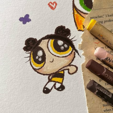 Crayon Doodles, Office Fridge, Desain Buklet, Oil Pastel Art, Crayon Art, Sketches Tutorial, Cute Doodles Drawings, Small Canvas Art, Cute Doodle Art