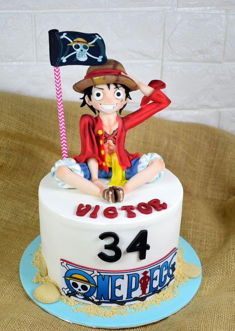 One Piece Cake, One Piece Birthdays, Cake Competition, Anime Cake, Mini Cakes Birthday, Happy Birthday My Love, Cakes For Boys, Birthday Party Cake, Girl Cakes