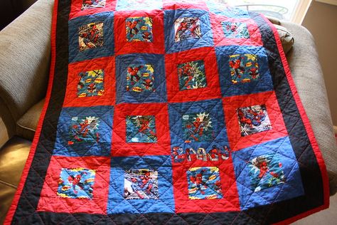 Spiderman Quilt, Marvel Quilt, Disney Quilts, Superhero Quilt, Quilting Panels, Spiderman Blanket, Kid Quilts Patterns, Disney Quilt, Superhero Crafts