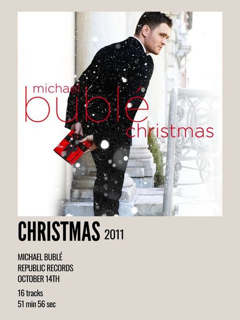 minimal aesthetic holiday polaroid christmas album poster for christmas by michael bublé Christmas Album Covers, Michael Buble Aesthetic, Polaroid Movie Poster Christmas, Christmas Songs Album Covers, Home Michael Buble, Everything Michael Buble, Michael Buble Album Covers, Michael Buble Christmas, Christmas Wall Prints