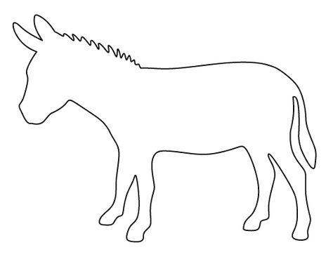 Donkey pattern. Use the printable pattern for crafts, creating stencils, scrapbooking, and more. Free PDF template to download and print at http://patternuniverse.com/download/donkey-pattern/ Donkey Template Free Printable, Donkey Stencil, Donkey Template, Donkey Printable, Donkey Craft, Donkey Pattern, Coloring Crafts, Horse Stencil, Animal Templates