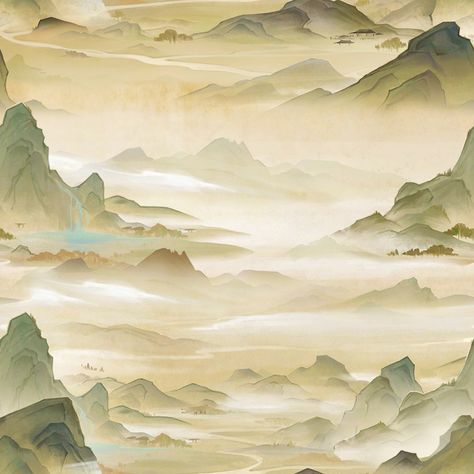 Chinese Landscape Painting, Chinese Landscape, Asian Art, Landscape Paintings, Illustrations, Texture, Anime, Art