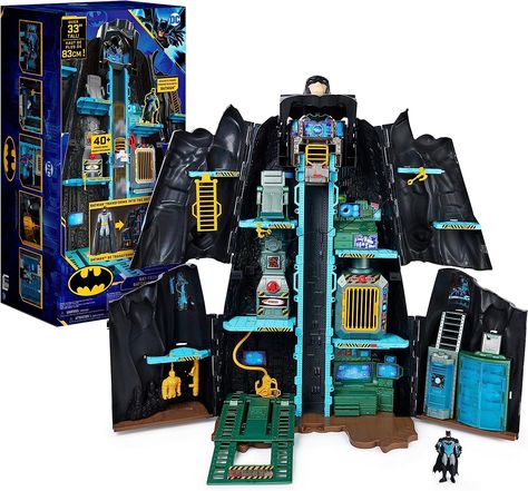 Batman, Bat-Tech Batcave, Giant Transforming Playset with Exclusive 4” Batman Figure and Accessories Batman House, Batman Accessories, Batman Collection, Batman Gifts, Grappling Hook, Batman Armor, Batman Toys, Batman Action Figures, Kids Toys For Boys