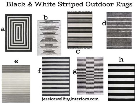 Black And White Striped Outdoor Rug, Black White Outdoor Rug, Black And White Patio Decor, Black And White Outdoor Patio, Black And White Outdoor Rug, Striped Outdoor Rug, Black And White Patio, White Patio Furniture, Gazebo Decor