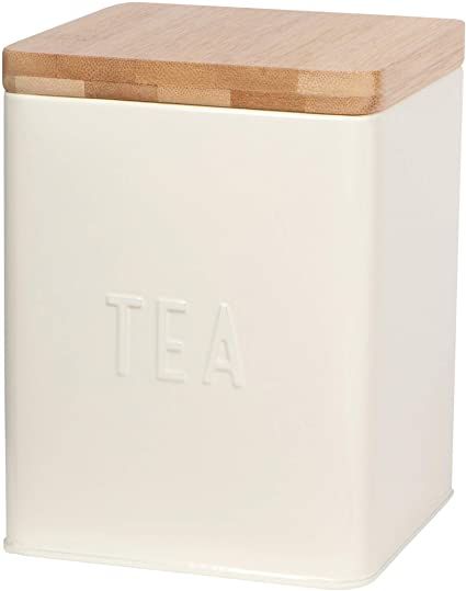 Amazon.com: Now Designs Square Tea Tin, Ivory, Vintage Diner Print: Kitchen & Dining Vintage Script, Vintage Diner, Tin Canisters, Coffee Tin, Tea Canisters, Tea Tins, Container Set, Cool Kitchen Gadgets, Store Organization