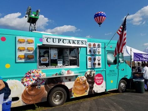 Our Cupcake Truck | House of Cupcakes Cupcake Food Truck, Cupcake Truck, Truck House, Mobile Cafe, Mobile Coffee Shop, Cupcake Wars, Vanilla Icing, Number Date, Food Trailer