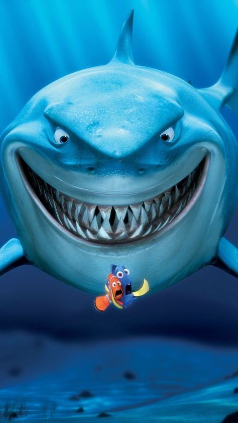 Nemo Astetic, Shark From Nemo, Finding Nemo Drawings, Finding Nemo Aesthetic, Finding Nemo Painting, Nemo Aesthetic, Shark Finding Nemo, Finding Nemo Art, Finding Nemo Wallpaper