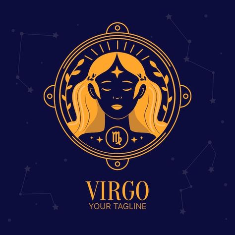 Virgo logo | Premium Vector #Freepik #vector #girl-logo #logo-templates #flat-logo #zodiac Virgo Logo, Gm Logo, About Virgo, Vector Girl, Flat Logo, Gaming Logo, Air Jordan 1 Low, Logo Templates, Jordan 1