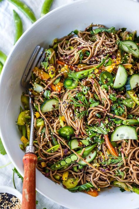 Soba Noodle Salad Recipe | Feasting at Home Buckwheat Soba Noodle Recipe, Salmon Noodles, Soba Salad, Buckwheat Soba Noodles, Soba Noodles Recipe, Soba Noodle Salad, Soba Noodles Salad, Soba Noodle, Noodle Salad Recipes