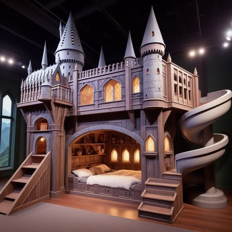 Amazing Rooms, Castle Bed, Castle Bedroom, Amazing Bedroom Designs, Unique Bed, Dream Bedroom Inspiration, Harry Potter Bedroom, Bunk Bed Designs, Cute Bedroom Ideas