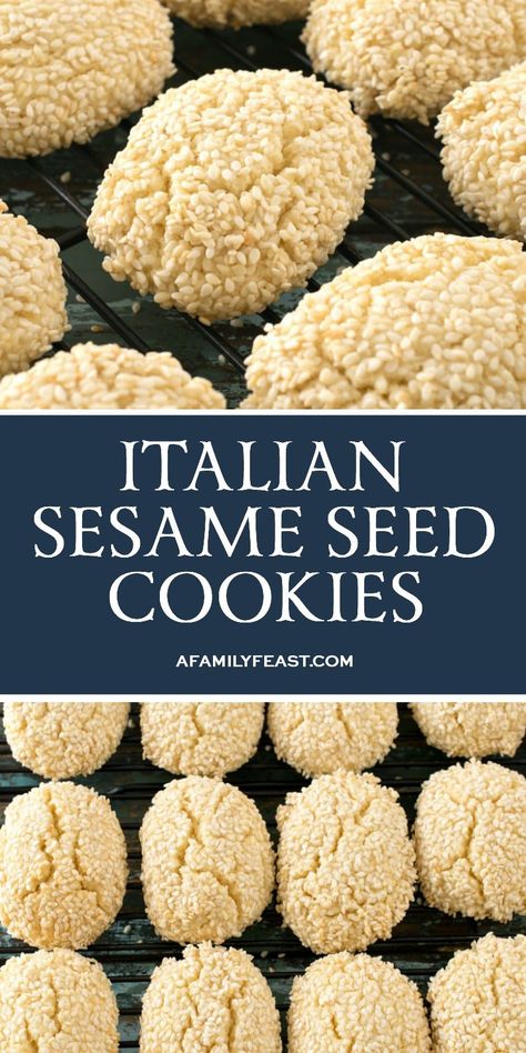 Italian Sesame Seed Cookies, Sesame Seed Cookies, Sesame Seeds Recipes, Cookies Italian, Seed Cookies, Sesame Cookies, Italian Cookie, Italian Christmas Cookies, Italian Cookie Recipes