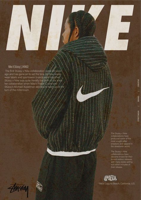 Nike X Stussy, Nike Poster, Nike Streetwear, Vintage Poster Design, Nike Wallpaper, Images Vintage, The Text, Poster Vintage, Room Posters