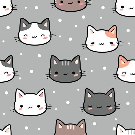 Wallpaper Fofo, Doodle Wallpaper, Wallpaper Cover, Wallpaper Gatos, Head Cartoon, Doodle Background, Cartoon Doodle, Happy Cartoon, Cartoon Background