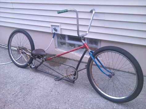 Click this image to show the full-size version. Ratrod Bicycle, Chopper Frames, Custom Rat Rods, Custom Moped, Lowrider Bicycle, Rat Rod Bike, Build A Bike, Diy Go Kart, Lowrider Bike