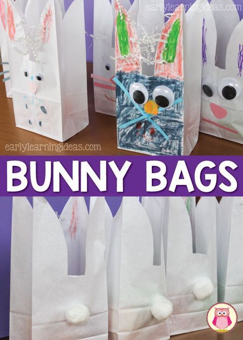 Making bunny bags is one of my favorite Easter crafts for preschoolers. Transform a simple lunch bag into an adorable bunny work of art. The cute bags make a great activity at a kids Easter or birthday party....and they can be used for goody, treat, or favor bags. Easter Crafts For Preschoolers, Easter Bunny Activities, Bunny Activities, Easter Crafts Preschool, Crafts For Preschoolers, Simple Lunch, Fun Easter Crafts, Easter Preschool, Easter Bags