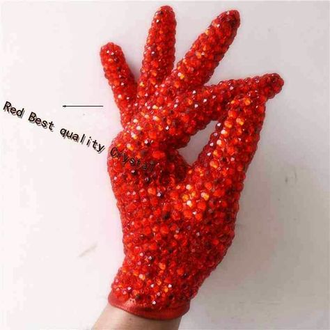 Sequin glove Drag King, Red Glitter, Sequin, Gloves, Red, Quick Saves